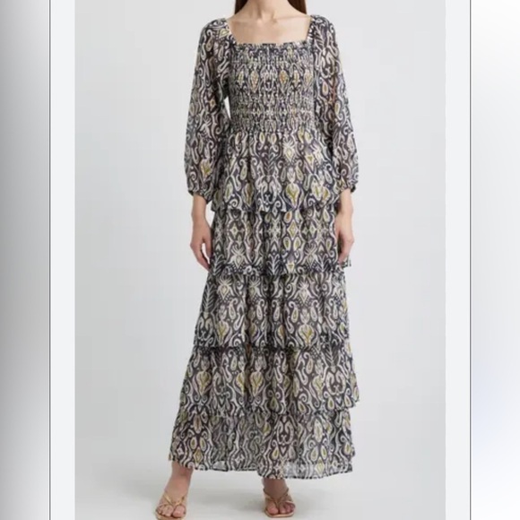 Chelsea Dresses & Skirts - Chelsea Elegant Patterned Maxi ruffle  Dress size small